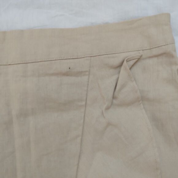 Westport Linen Blend Asymmetrical Skirt Ruffle Beige Lagenlook Coastal Womens L - Picture 5 of 8